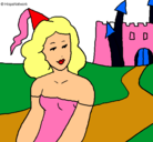 Dibujo Princesa y castillo pintado por MIRYFEDE