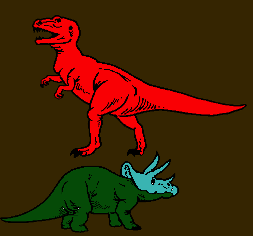 Triceratops y tiranosaurios rex