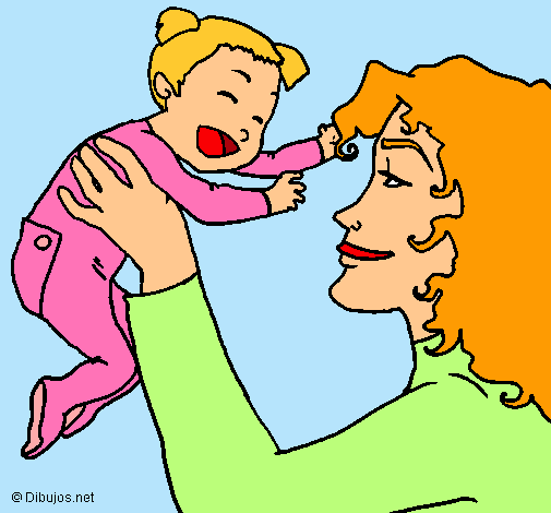 Dibujo Madre con su bebe pintado por kchachi