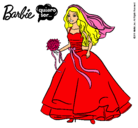 Dibujo Barbie vestida de novia pintado por pabloto