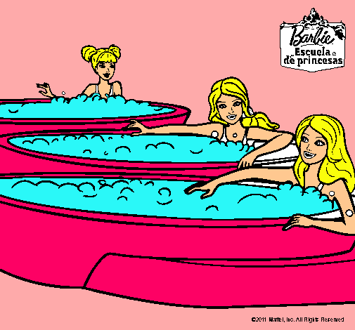 Barbie y sus amigas en el jacuzzi