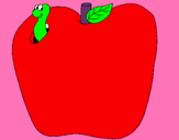 Dibujo Gusano en la fruta pintado por jeanet