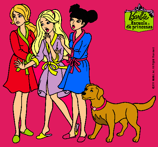 Dibujo Barbie y sus amigas en bata pintado por bOqashulaz