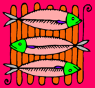 Dibujo Pescado a la brasa pintado por facundo3004