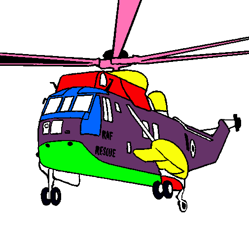 Dibujo Helicóptero al rescate pintado por jeanet