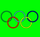 Dibujo Anillas de los juegos olimpícos pintado por mata