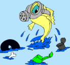 Dibujo Contaminación marina pintado por alecool