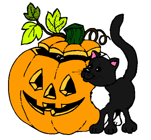 Calabaza y gato