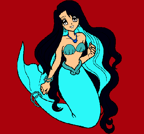 Dibujo Sirenita pintado por alecool