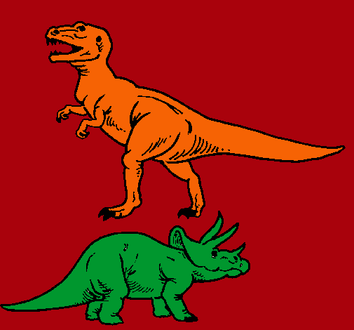 Triceratops y tiranosaurios rex