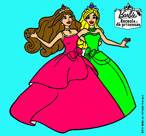 Dibujo Barbie y su amiga súper felices pintado por Efronzitha