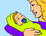 Dibujo Madre con su bebe II pintado por kchachi