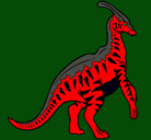 Dibujo Parasaurolofus con rayas pintado por cipriano