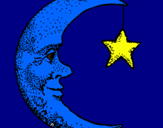 Dibujo Luna y estrella pintado por MARIIANA