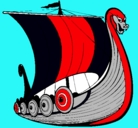 Dibujo Barco vikingo pintado por MIRYFEDE