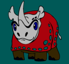 Dibujo Rinoceronte pintado por victorhugoco