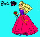 Dibujo Barbie vestida de novia pintado por francina