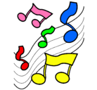Dibujo Notas en la escala musical pintado por musicsarita