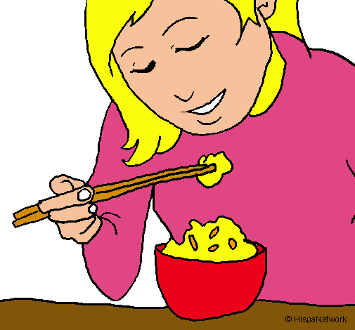 Dibujo Comiendo arroz pintado por Aannddrree