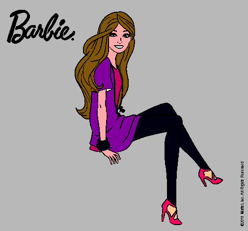 Dibujo Barbie sentada pintado por Efronzitha