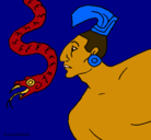 Dibujo Serpiente y guerrero pintado por amalia