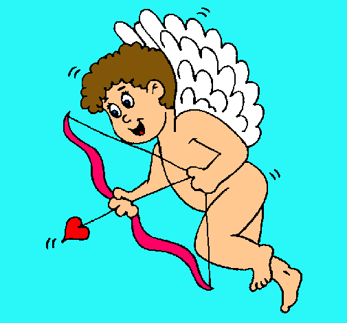 Cupido con grandes alas