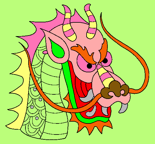Dibujo Cabeza de dragón pintado por acvalle