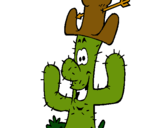 Dibujo Cactus con sombrero pintado por crack