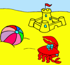 Dibujo Playa 2 pintado por costa