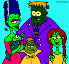 Dibujo Familia de monstruos pintado por fjkhyhb 