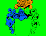 Dibujo Escudo de armas y casco pintado por esnupi