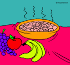 Dibujo Fruta y caracoles a la cazuela pintado por natis25