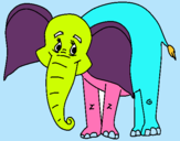 Dibujo Elefante feliz pintado por Abicita