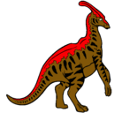 Dibujo Parasaurolofus con rayas pintado por nananana
