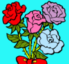 Dibujo Ramo de rosas pintado por ramito