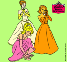 Dibujo Barbie y sus amigas vestidas de gala pintado por ireneecool