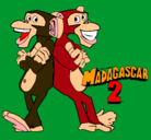 Dibujo Madagascar 2 Manson y Phil 2 pintado por franki