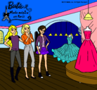 Dibujo Barbie mirando vestidos pintado por issayanna