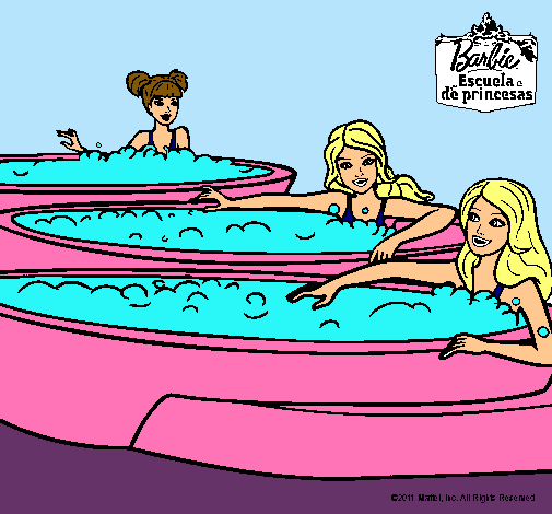 Barbie y sus amigas en el jacuzzi