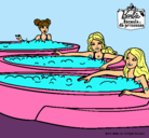 Dibujo Barbie y sus amigas en el jacuzzi pintado por lauriis