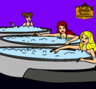 Dibujo Barbie y sus amigas en el jacuzzi pintado por CrIsStInAh