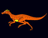 Dibujo Velociraptor pintado por cama