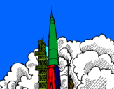 Dibujo Lanzamiento cohete pintado por santibolas