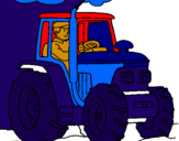 Dibujo Tractor en funcionamiento pintado por eduardo55