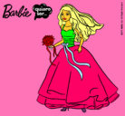Dibujo Barbie vestida de novia pintado por samar