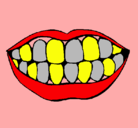 Dibujo Boca y dientes pintado por ccccccu