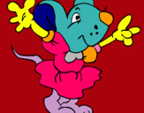 Dibujo Rata con vestido pintado por saniel