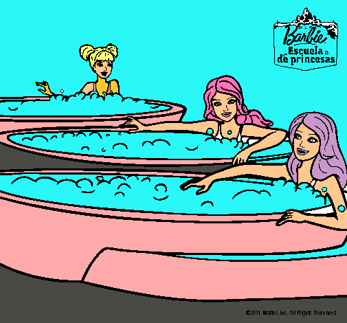 Barbie y sus amigas en el jacuzzi