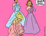 Dibujo Barbie y sus amigas vestidas de gala pintado por dianagc