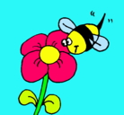 Dibujo Abeja y flor pintado por malena10